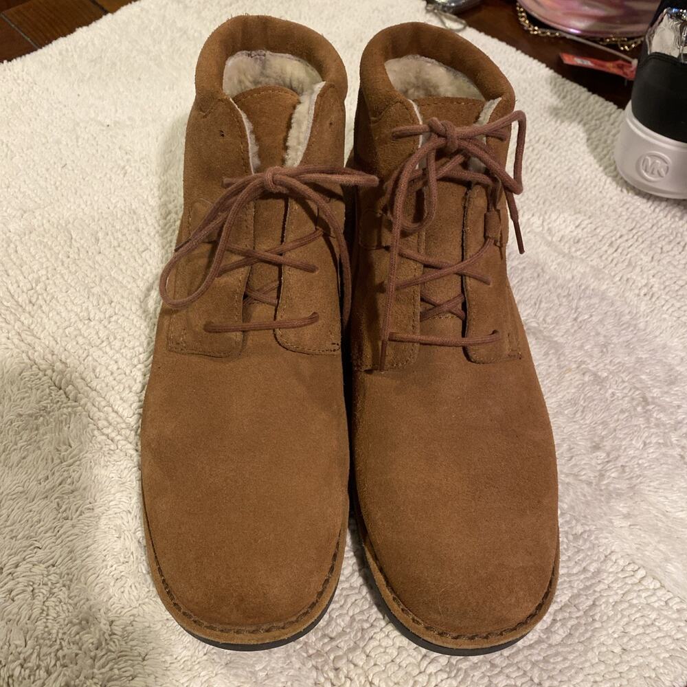 Cole Haan Country Womens 9.5 B Suede Tan Chukka Boots Waterproof Lace Up Outdoor